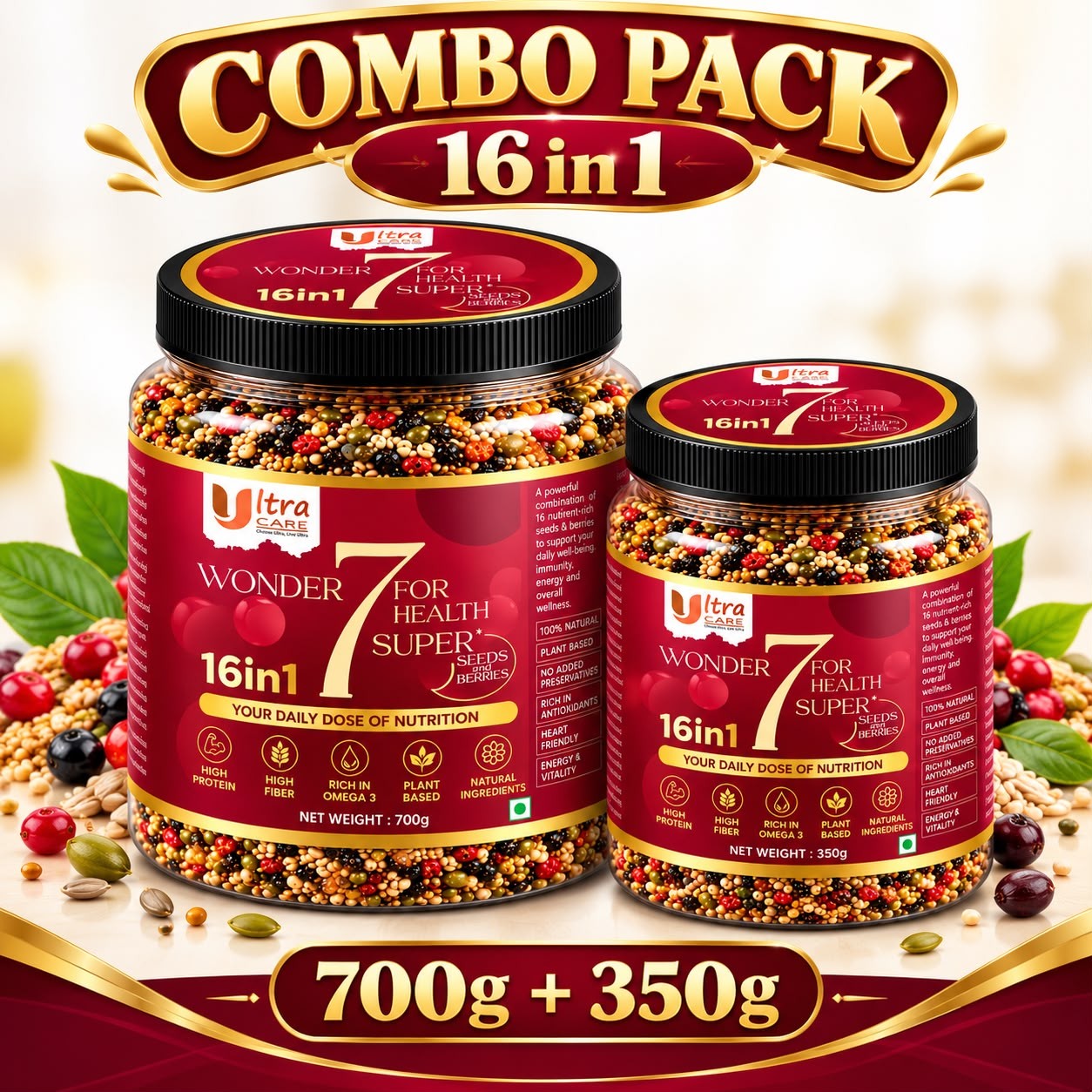 Combo Super Seeds with Berries 16 in 1 (700 g + 350 g)